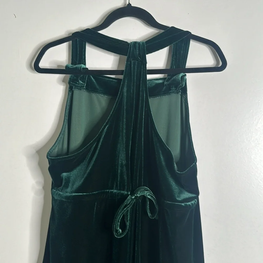 Carol Anderson green velvet midi dress size large - Picture 6 of 8